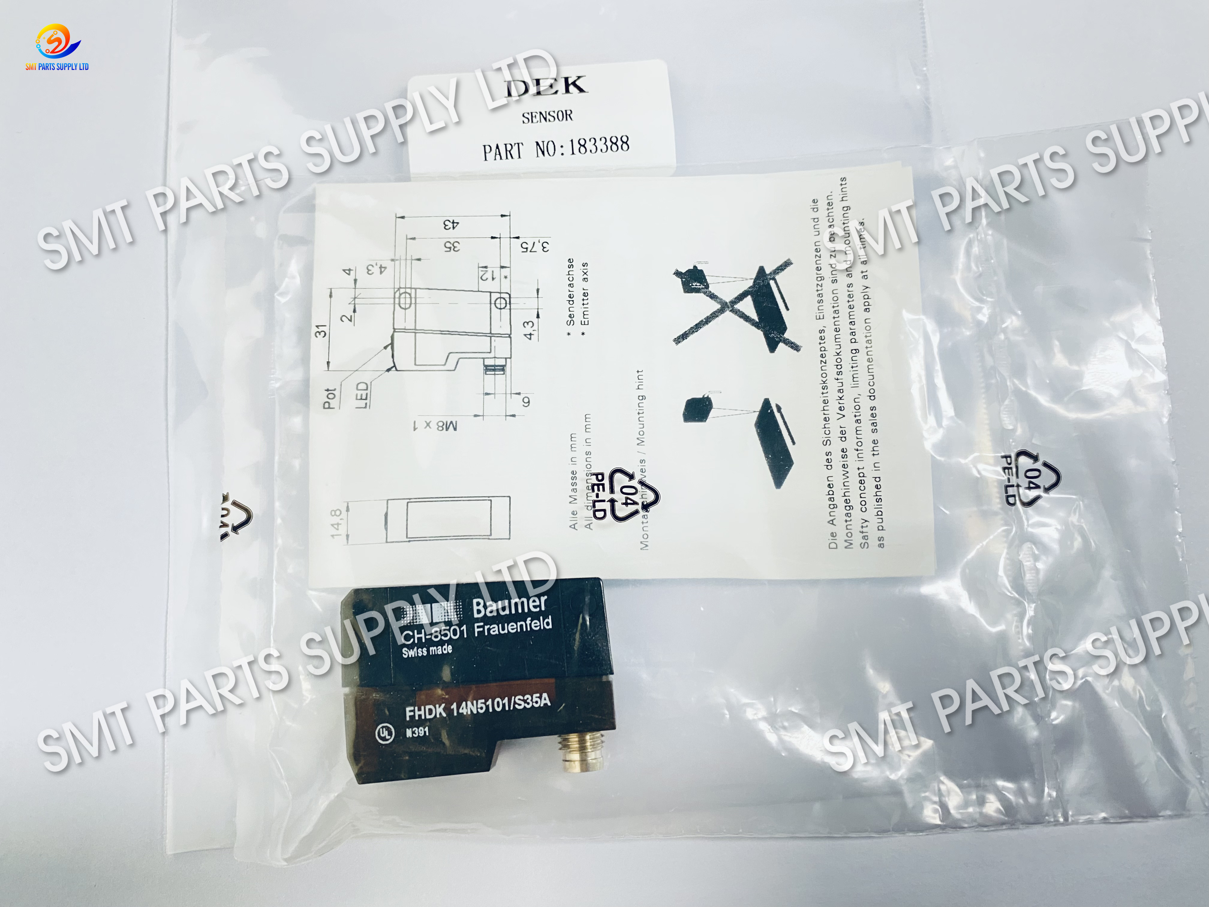 Dek Sensor 183388 Printer Spare Parts CH8501 Original New/Copy New