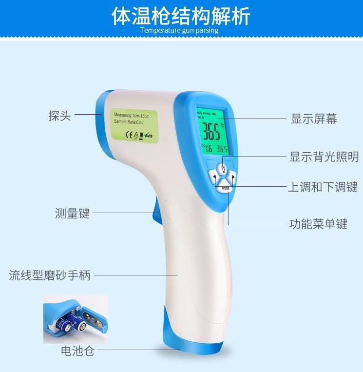 Non Contact Infrared Temperature Gun / Ir Thermometer Non Contact Forehead Thermometer