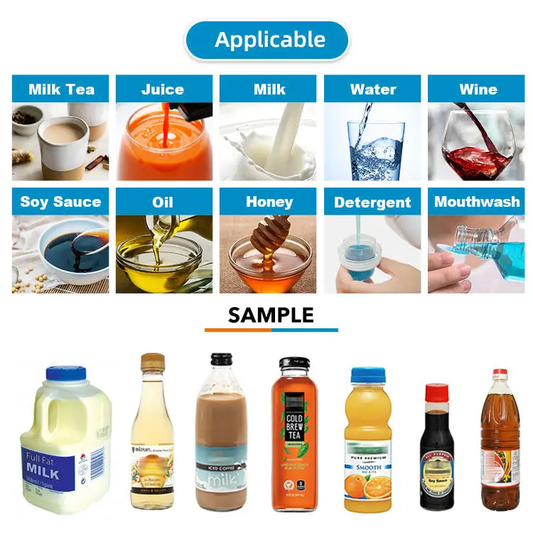 Glass Packaging Liquid Filling Machine for Honey Sesame Paste Edible Oil Glue Viscous