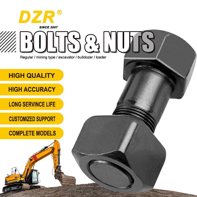 2346681 High Hardness HRC38-42 Black 40Cr 12.9 Grade Excavator and Bulldozer Knife Ang Track Shoe Bolt