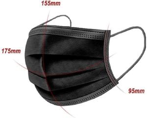 China 175x95mm Disposable Medical Face Mask , Disposable Black Surgical Mask wholesale