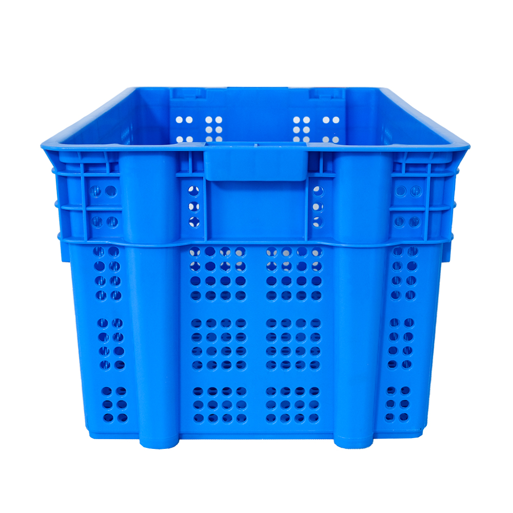 Customized Logo Eco-Friendly Vented Plastic Basket for Fresh Food Distribution Crate