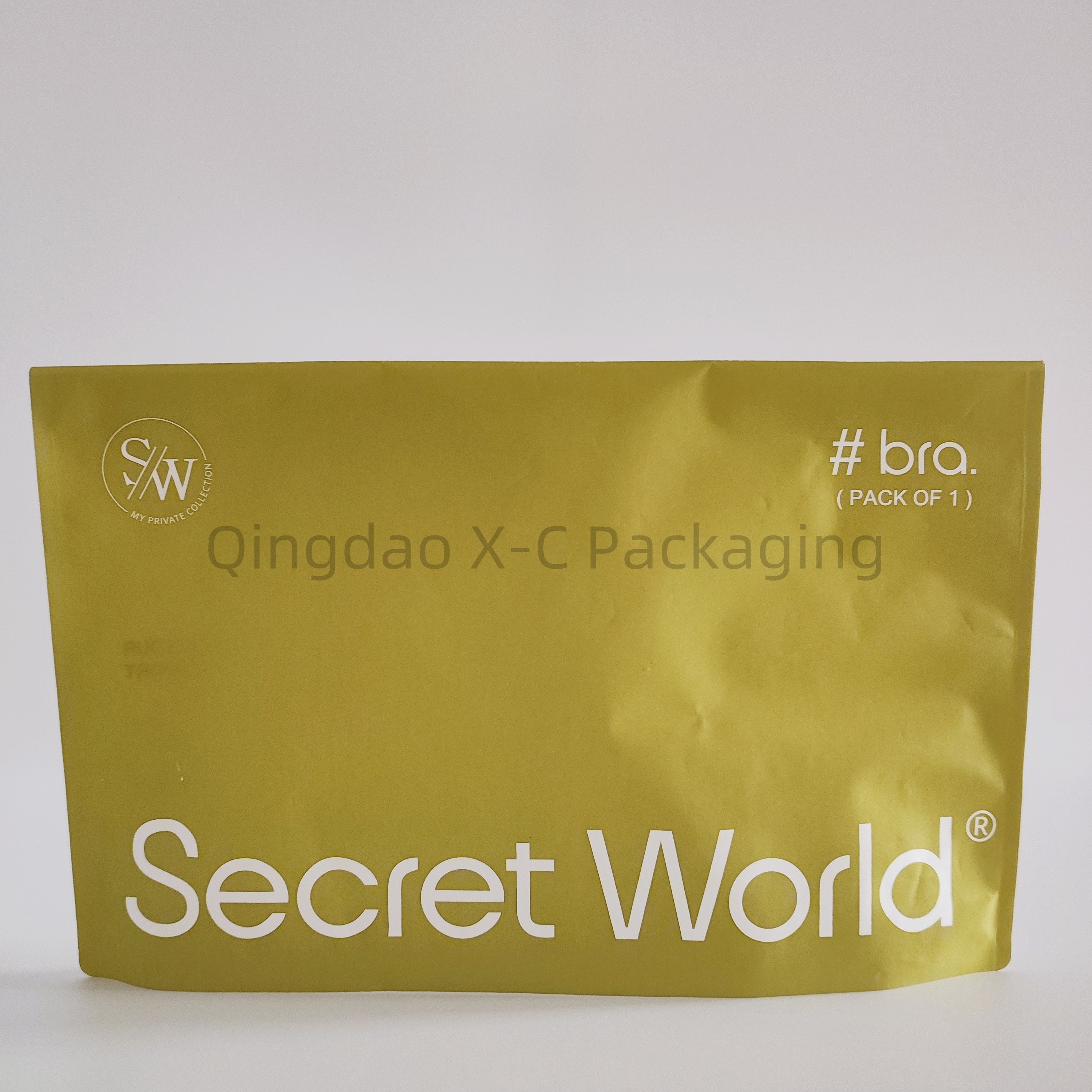 Kraft Paper Packaging Bag Button Sealing with Temporary Plastic Adhesive Surface