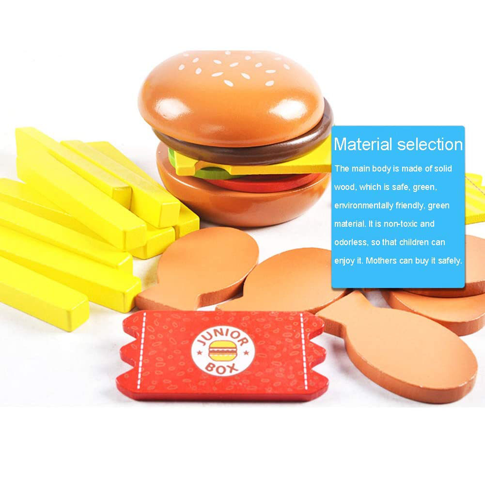 Simulation Fast Food Set Hamburger Fries Toy for Kids Unisex Plastic Birthday Present