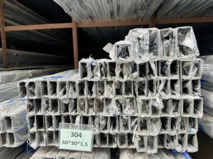 China Hair Line Seamless Stainless Steel Rectangle Pipe 3000mm 4000mm Length wholesale