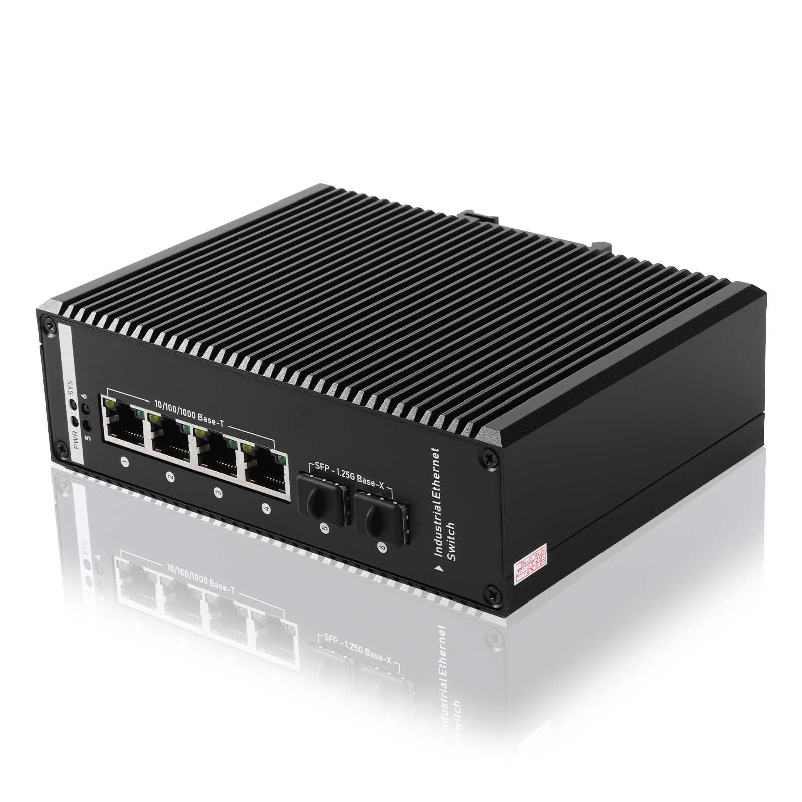RTL8380MI TPS23861 Industrial Unmanaged POE Switch 4 POE Port 2 SFP Fiber Switch