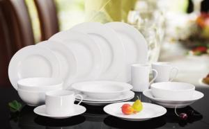 China round /rim shape 16pcs White find porcelain dinnerware sets with gifbox/dessert plate wholesale