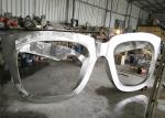 Metal Sculpture Art Giant Sunglasses Sculpture Stainless Steel With Pink Glasses