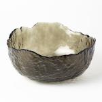 Smoked Extra Large Glass Kitchen Wares 35 Oz Irregular Glass Salad Serving Bowl