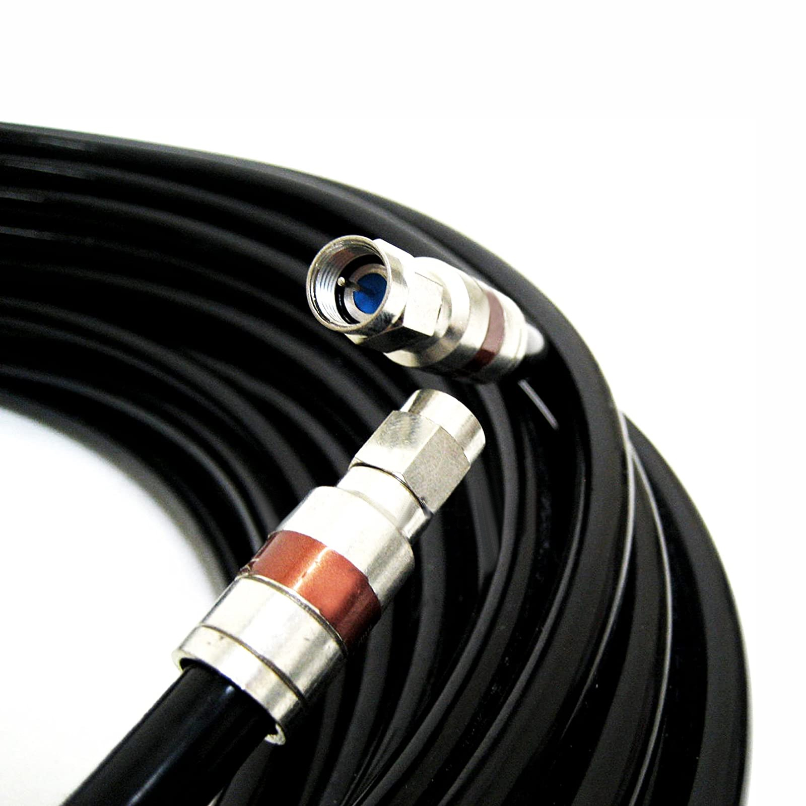 Low Loss 75 Ohm RG11 Coaxial Cable for UHF VHF HDTV CATV F Type Brass Connector