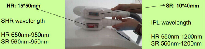 2016 high tech double handles IPL+SHR hair removal beauty machine with CE approved