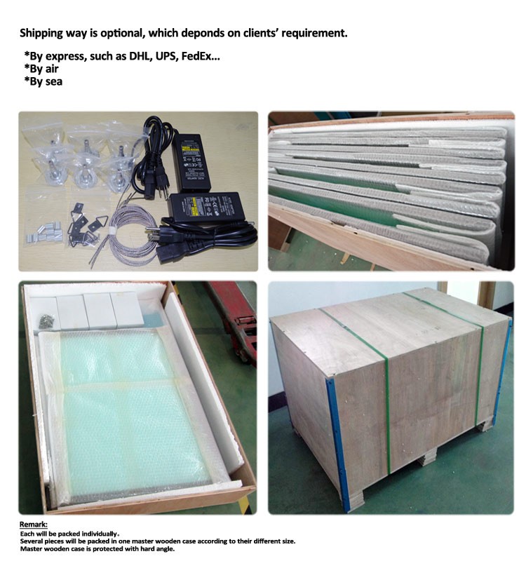 Acrylic indoor Advertising Crystal Led Light Box For Picture Frame Display