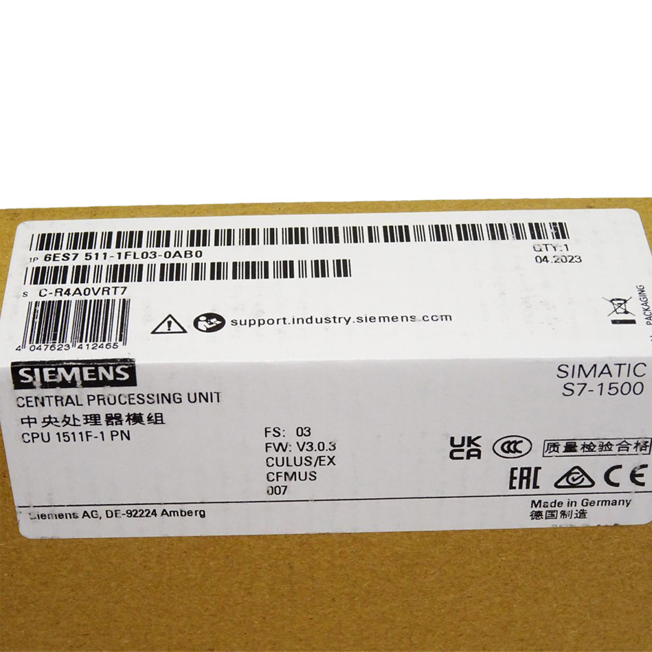 SIEMENS PLC SIMATIC S7-1500 CPU 1511F-1 PN 6ES7511-1FL03-0AB0 SIMATIC MEMORY CARD REQUIRED