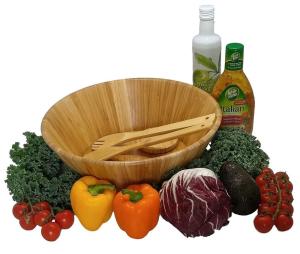 China Dishwasher Safe Durable Bamboo Serving Bowl , Wooden Salad Mixing Bowl wholesale