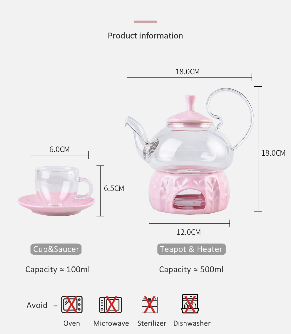Ceramic Drinkware Type Tea And Coffee Pot Set For One Glass Tea Pot And Cup In Porcelain