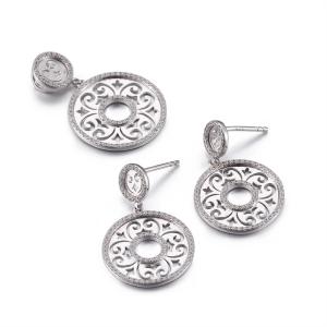 China Rhodium Silver Necklace And Earring Set For Wedding 5.5g wholesale