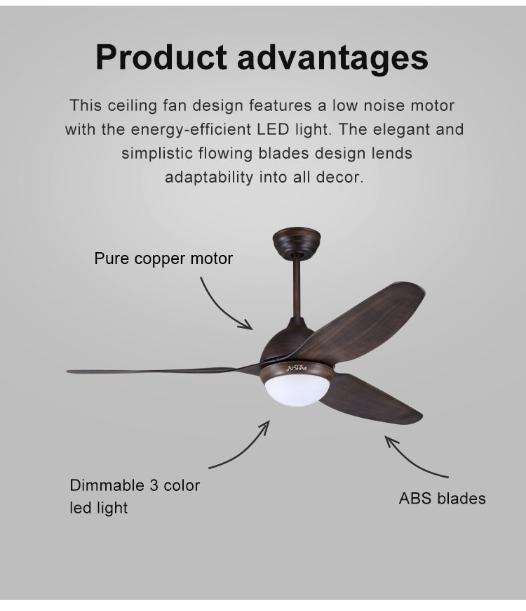 1stshine Ceiling Fan Energy Saving Noiseless and Customizable ABS Blades for Any Space