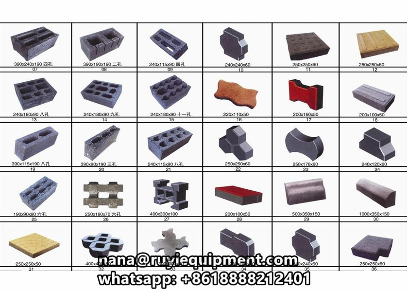 4-15 fully automatic concrete hollow block color paving block machine