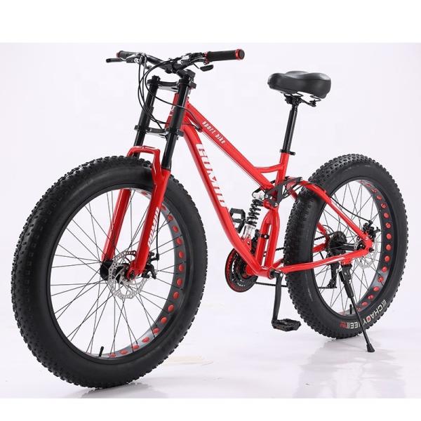 26 Inch Fatbike Cruiser Snow Mountain Full Suspension Cycle Bicycle with Thicken