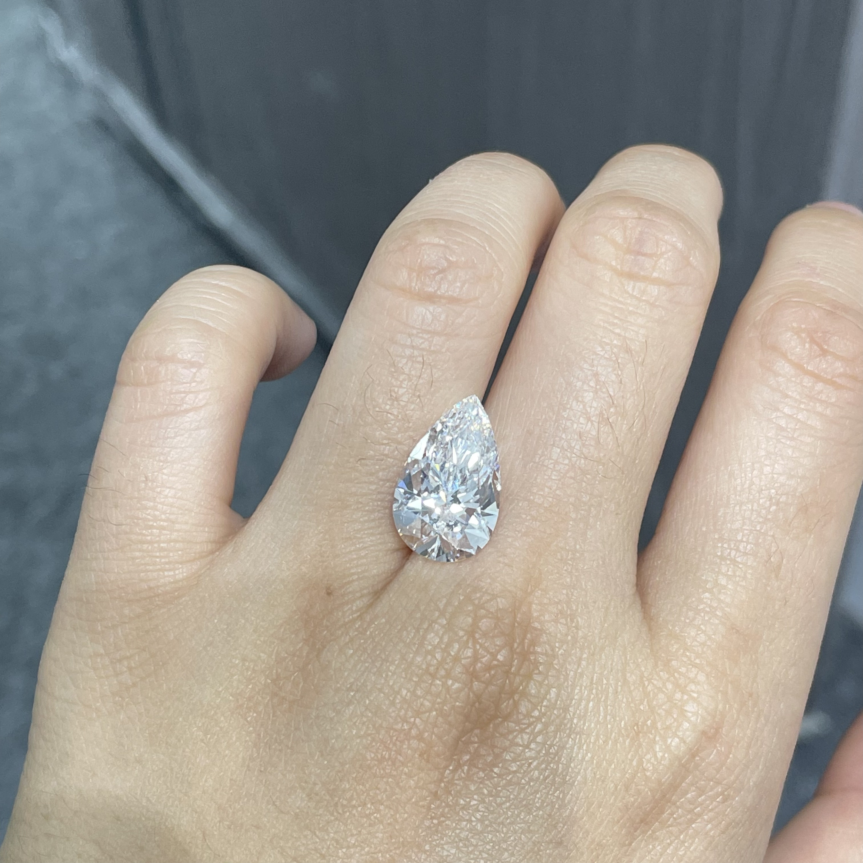 Multi Size CVD Lab Grown Diamond 1.58ct Pear Shaped White Cultivation