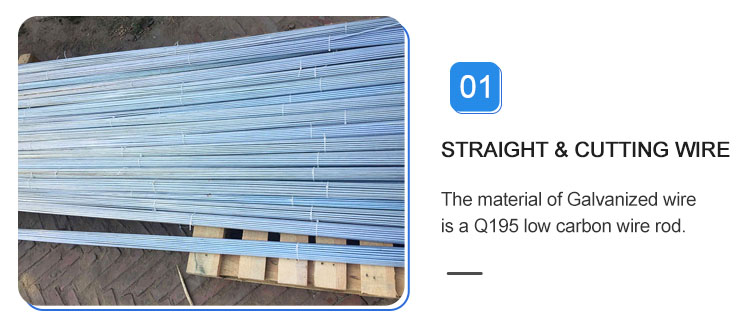 BWG8 Galvanized Iron Wire Electro Straight Cut 2ft Galvanized Binding Wire