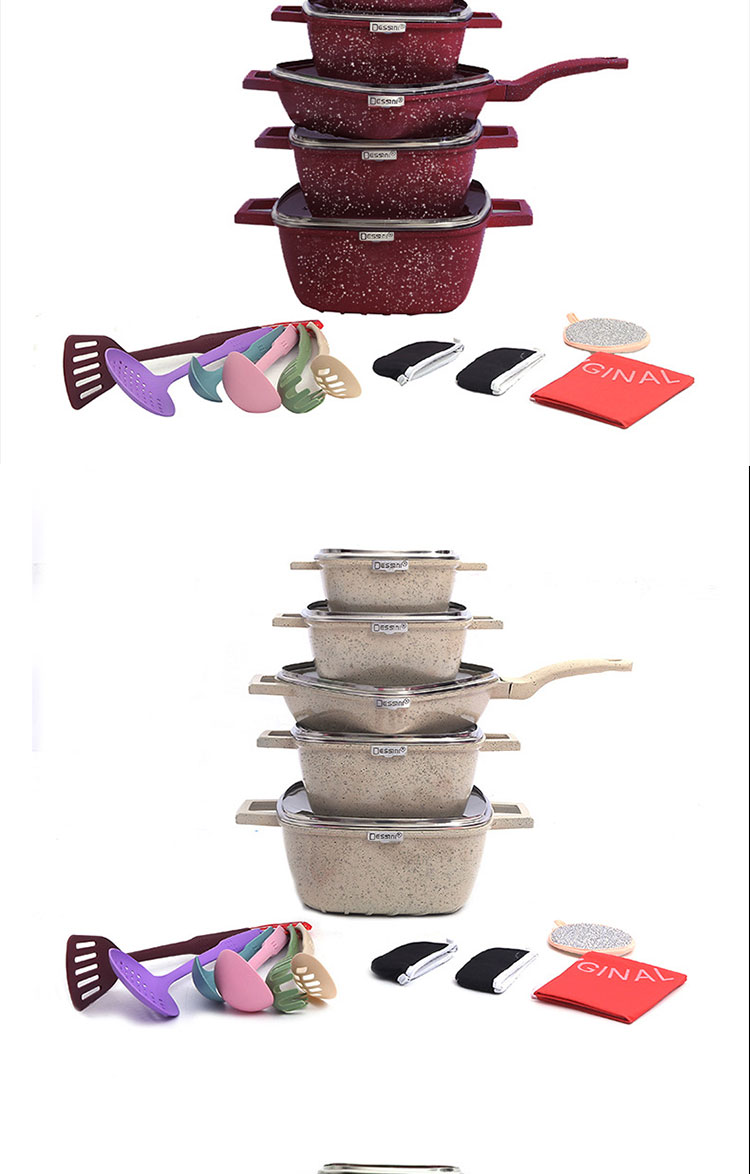 Amazon TOP Seller Induction Non-stick Cooking Pot Set Ollas 25pcs Aluminum Pot And Pans Set Cookware Set