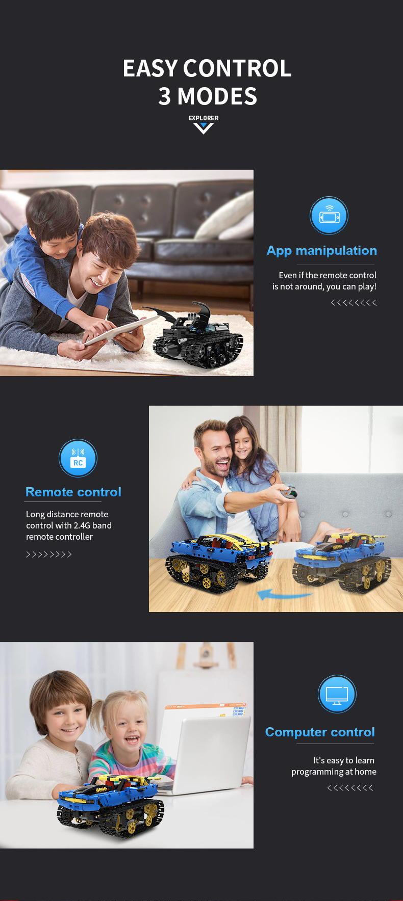 Remote Control Bat Racing Car Children's Assembly and Programming Fun with Lego Blocks