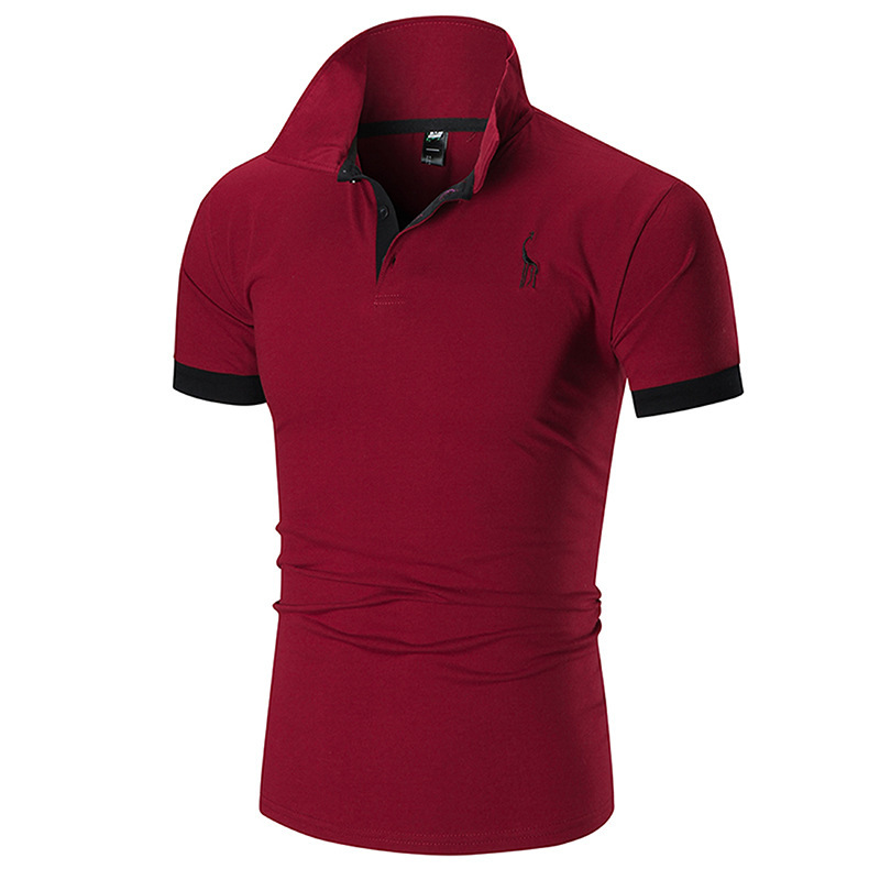 Custom Printing Methods Embroidered Deer Men's Polo Shirts for Summer Casual Style