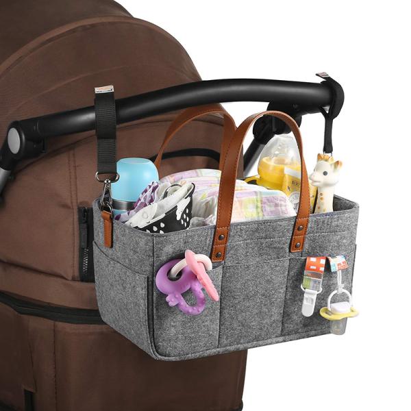 Felt Baby Diaper Organizer 33*18*15 CM For Infant Essentials Storage
