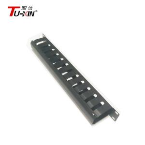 China Universal 19 Inch Rack Accessories 1U &amp; 12 Port Rack Mount Metal Network Cable Management wholesale