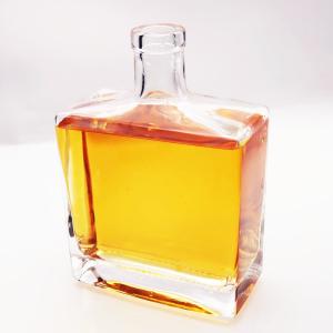 China Flint 1200g Whiskey Glass Bottle 700ml 21.5mm Bore Dia Rectangular wholesale