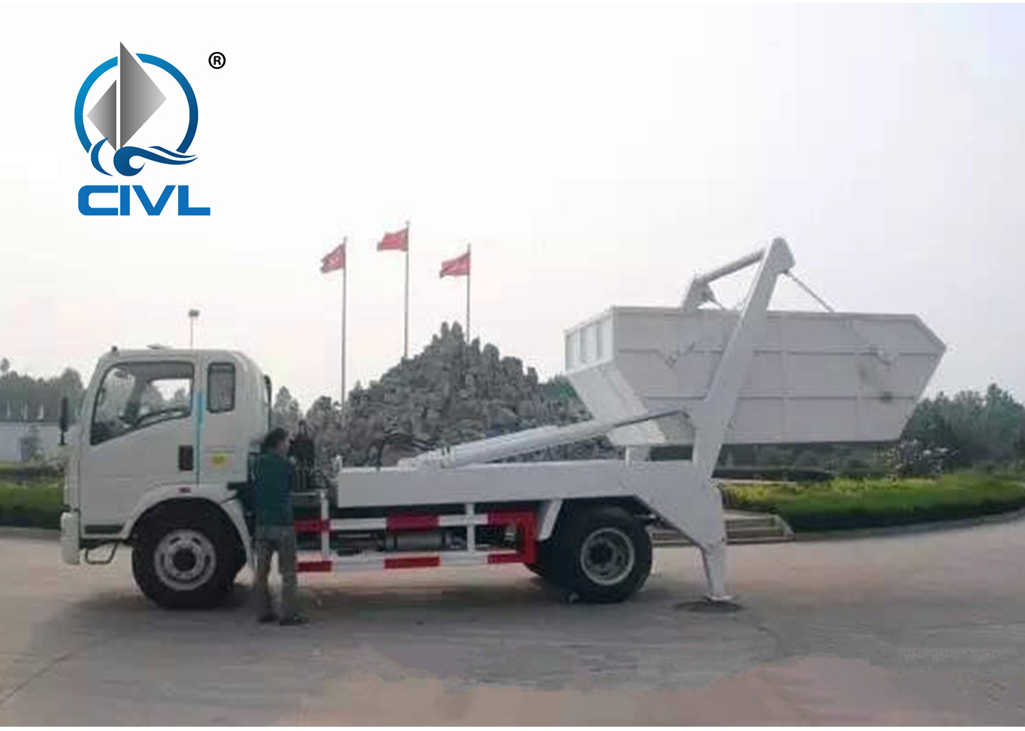 Swing Arm Garbage Truck Refuse Collector Garbage Truck In Good Condition