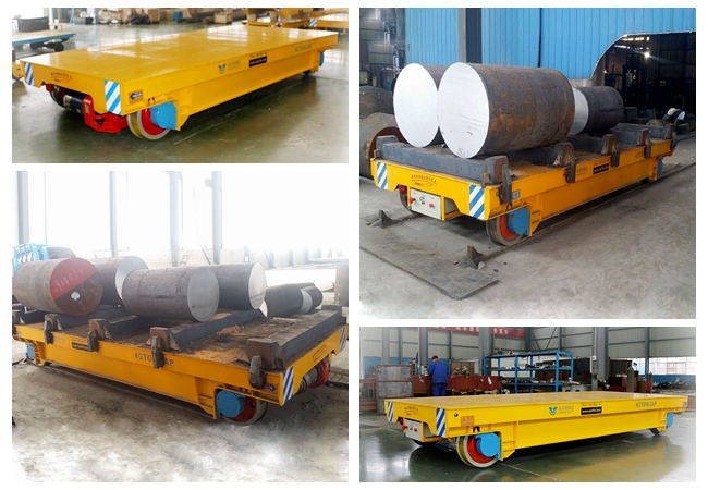 80 Ton Chemical Plant Motorized Transfer Trolley With Steel Plate for Logistics