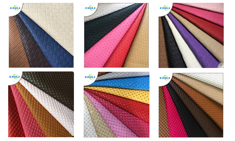 Trade Assurance Hot Sale Shiny Pu Synthetic Embroidered quilted shoe leather