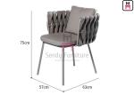 Balcony Terrace Waterproof 0.45cbm Woven Rope Dining Chair