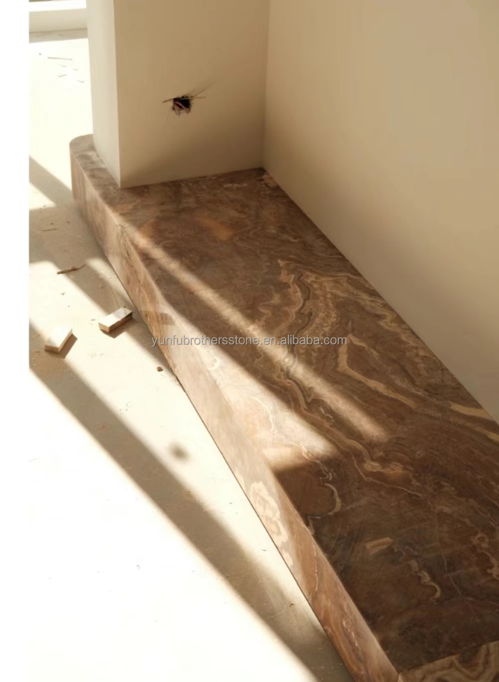 Polished Translucent Natural Tiger Red Onyx Marble for Modern Backlit Jade Hotel Design