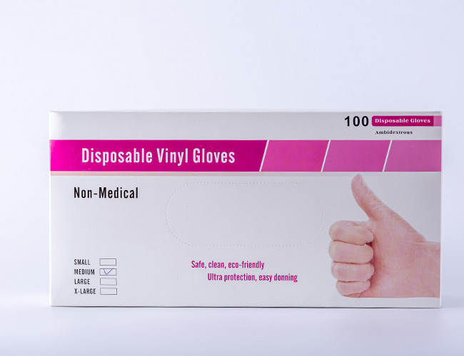 OZONE Disinfection Non Sterile Gloves Powder Free Medical Disposable Vinyl
