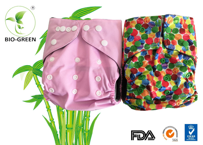 Customized Colorful Washable Cloth Diapers , Private Printed Reusable Baby Diapers