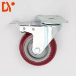 Red Color Industrial Caster Wheels 4 Inch Ball Bearing Large Loading Capacity