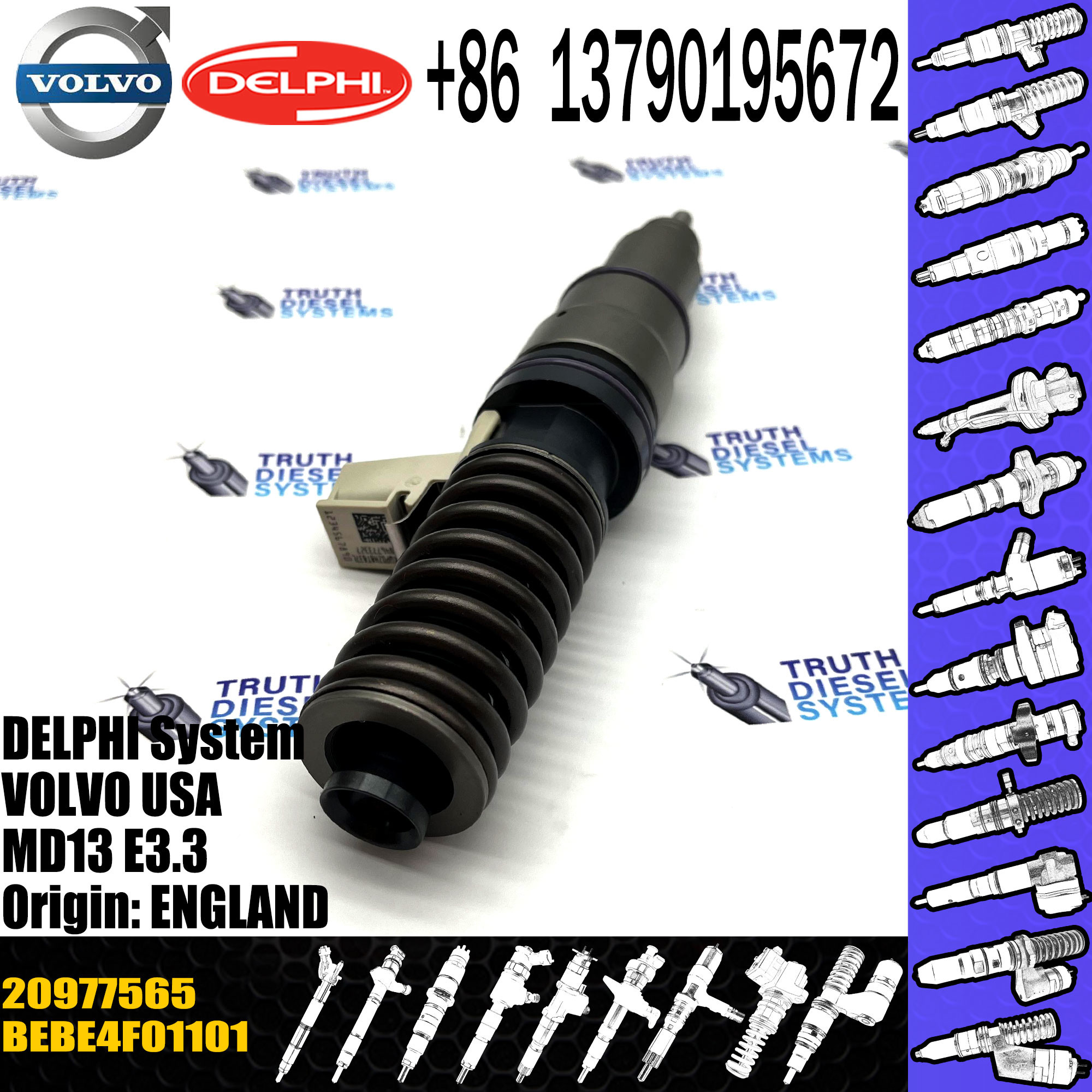Fuel Injectors BEBE4F01001 BEBE4F01101 BEBE4F09001 21451295 20582430 21244717 85003109 20977565 for VOL MD13 US07
