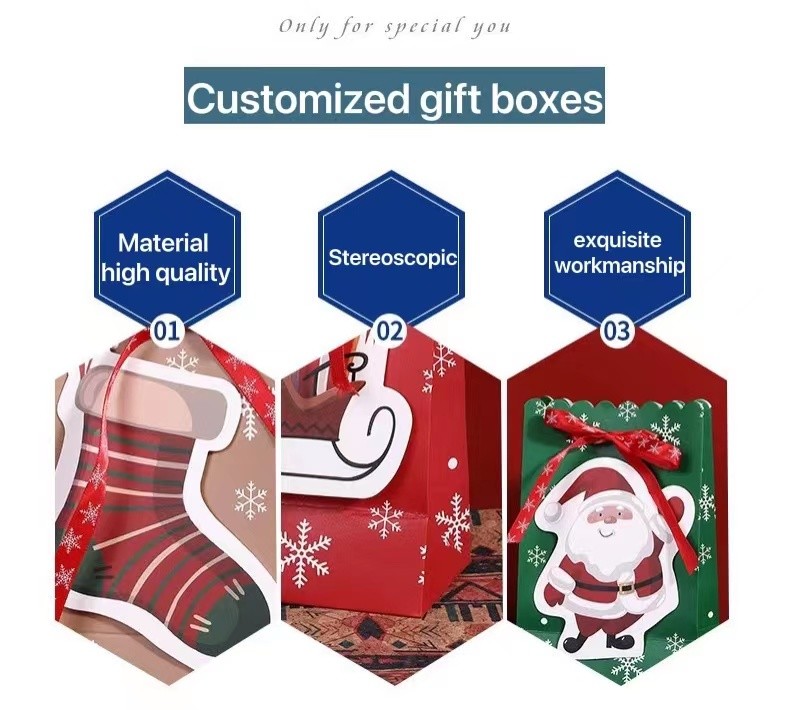 230 Gram/M2 Cookies Candies Christmas Paper Party Bags Eco Friendly