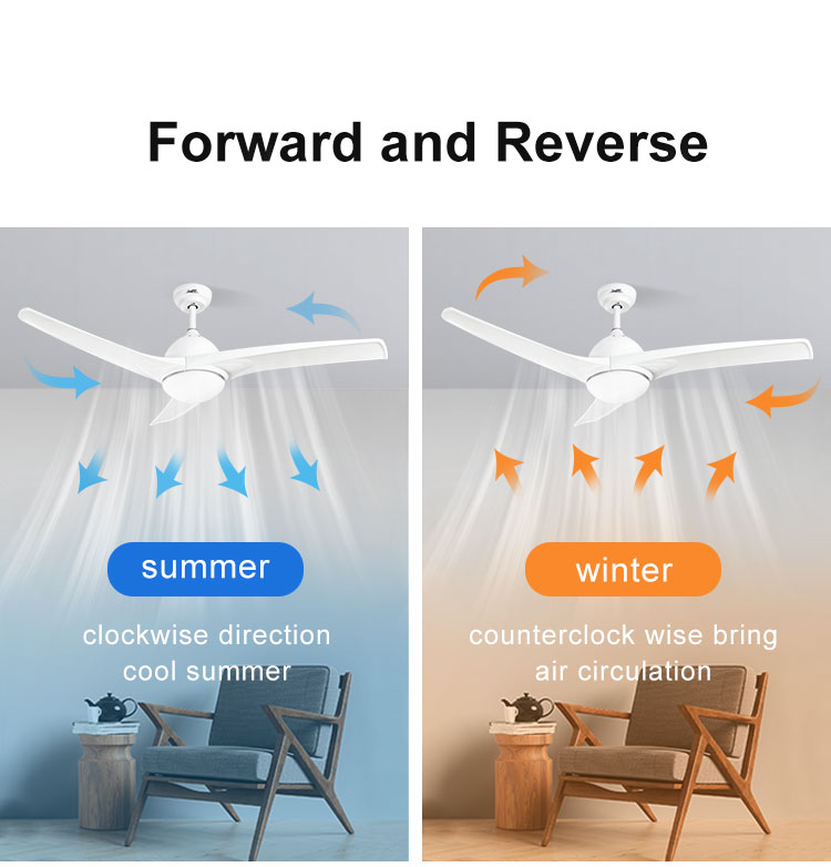 110-240V/50Hz-60Hz Modern Ceiling Fan with ABS Plastic Blades and Copper Winding Motor