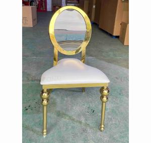 China Acrylic Back event chairs dining chairs SS gold rental furniture wholesale
