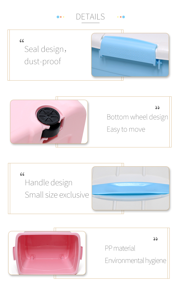 Rectangle PP Sterilite Storage Containers With Wheels For Kitchen