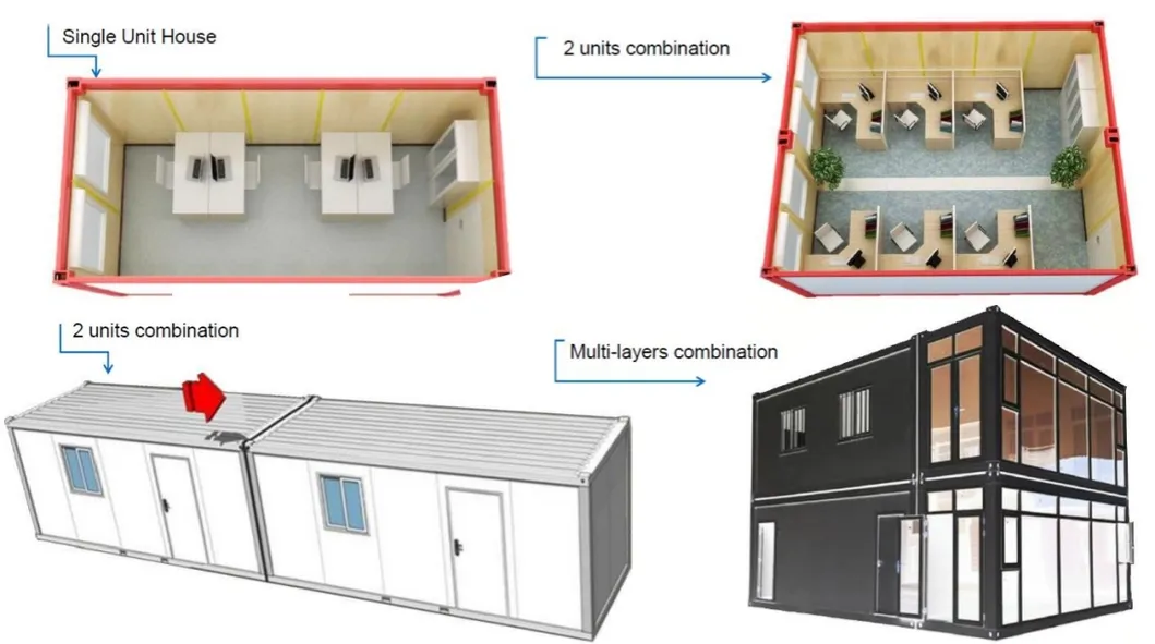 Low Cost Portable Prefabricated Steel Frame Container Guard Room Living House
