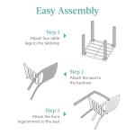 Outdoor Furniture AJUNION Modern Steel KD Frame Garden Set Stackable Chair