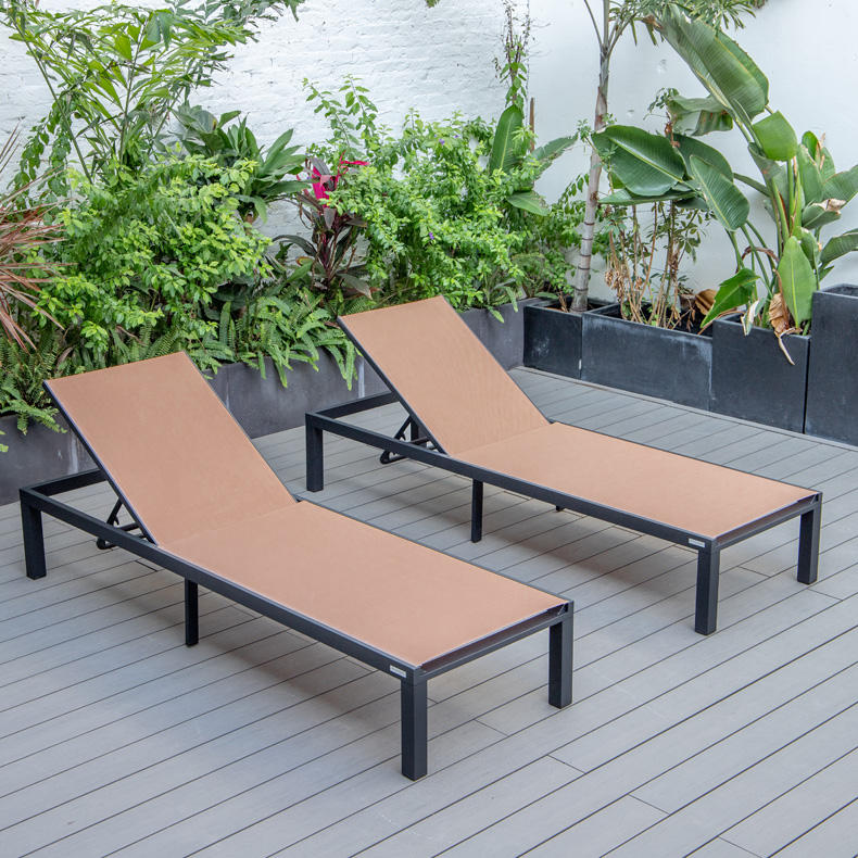 Folding Beach Reclining Chair Environmentally Friendly Beach Chaise Lounges