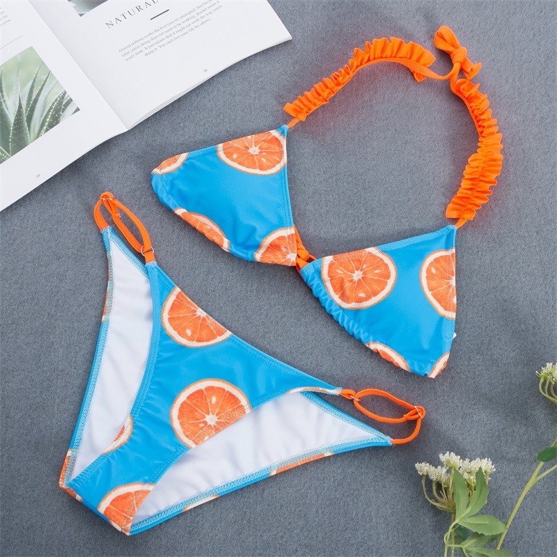 Tiered Layer Tie a Knot Front Top With Low waist Bikini swimsuit high cut