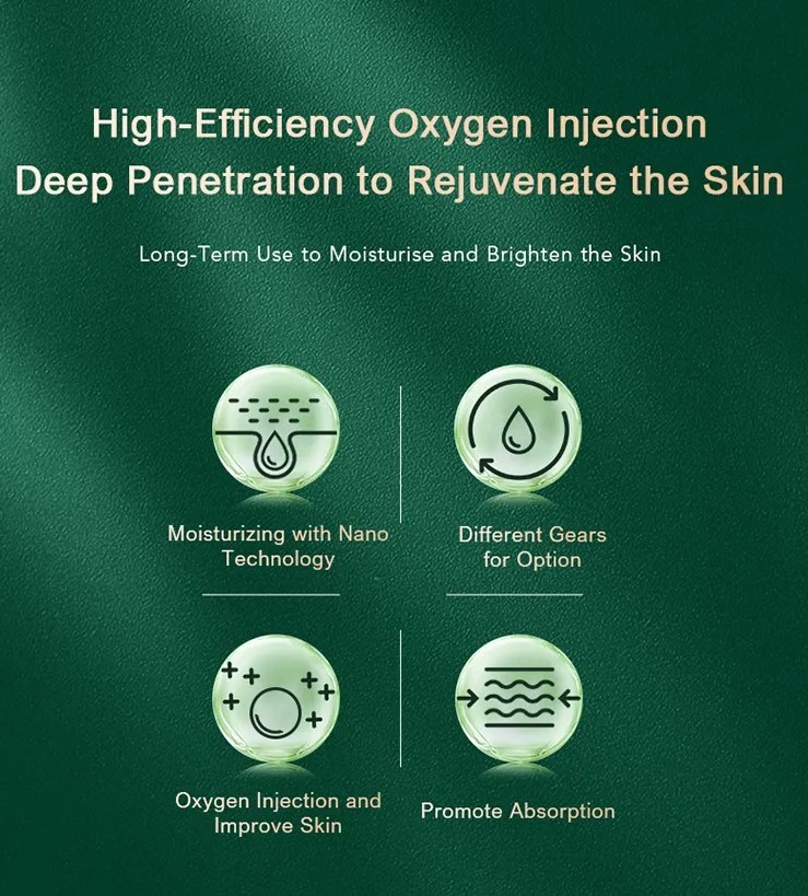 Handheld Oxygen Injector 8W Oxygen Facial Nano Mist Sprayer Mister Device