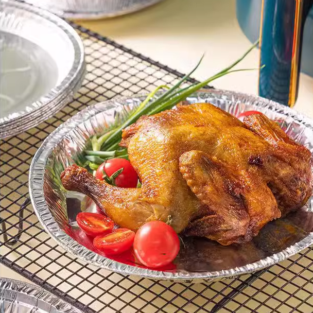 Food Safe Disposable Broiler Pans Aluminum Foil Food Container Oblong Pan To Go Trays